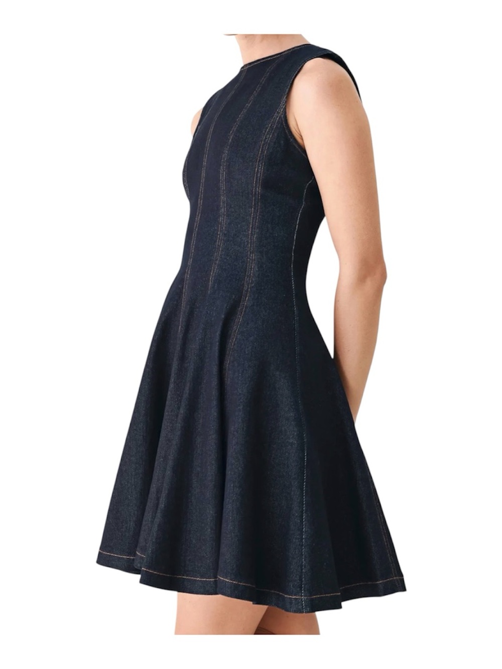 Freemarket Sleeveless Dark Indigo Fit-and-Flare Dress NWT Medium